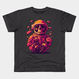 Floral Astronaut Skull Kids T-Shirt